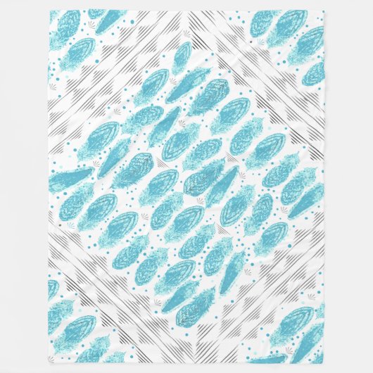 Jongens Zaal Modern Abstract Veer Patroon Fleece Deken (Voorkant)