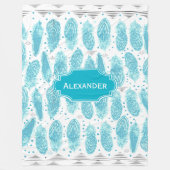 Jongens Zaal Modern Abstract Veer Patroon Fleece Deken (Voorkant)