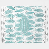 Jongens Zaal Modern Abstract Veer Patroon Fleece Deken (Voorkant (Horizontaal))