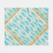 Jongens Zaal Modern Abstract Veer Patroon Fleece Deken (Voorkant (Horizontaal))