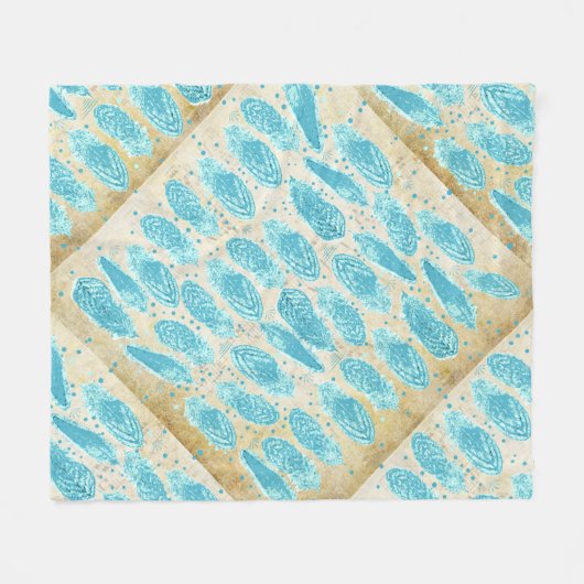 Jongens Zaal Modern Abstract Veer Patroon Fleece Deken (Voorkant (Horizontaal))