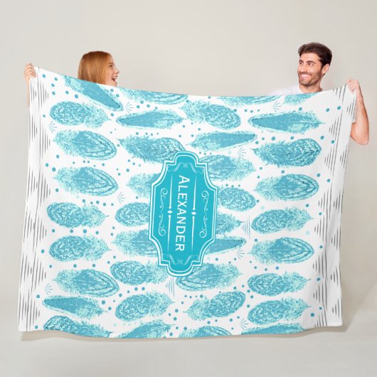 Jongens Zaal Modern Abstract Veer Patroon Fleece Deken (In situ)