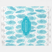 Jongens Zaal Modern Abstract Veer Patroon Fleece Deken (Voorkant (Horizontaal))