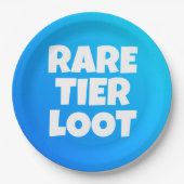 Jongens Zeldzame Tier Loot Blauwe Gamer Slogan Papieren Bordje (Voorkant)