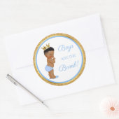 Jongens zijn de Bomb. Bath Gift Etc Blue Gold Clas Ronde Sticker (Envelop)