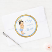 Jongens zijn de Bomb. Bath Gift Etc Blue Gold Ronde Sticker (Envelop)