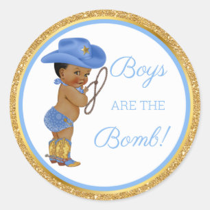 Jongens zijn het lekkerst! Cowboy Bad Geschenk Etc Ronde Sticker