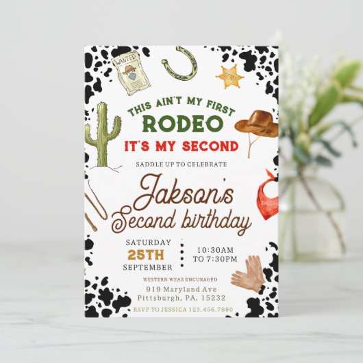 Jongens zijn niet mijn eerste Rodeo Cowboy 2e verj Kaart (Staand voorkant)