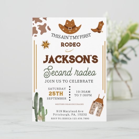 Jongens zijn niet mijn eerste Rodeo Cowboy 2e verj Kaart (Staand voorkant)