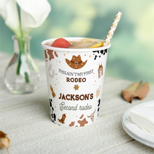 Jongens zijn niet mijn eerste Rodeo Cowboy 2e verj Papieren Bekers (Insitu)