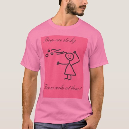 Jongens zijn stinkend. Gooi stenen naar hen. T-shirt (Voorkant)