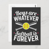 Jongens zijn wat Softball voor altijd is Briefkaart (Voorkant / Achterkant)