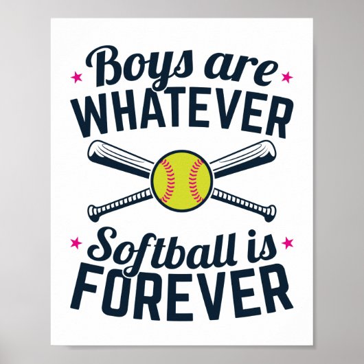 Jongens zijn wat Softball voor altijd is Poster (Voorkant)