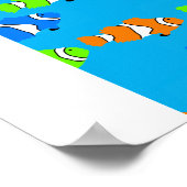 Jongens Zonen Blauwe Clownvis Zwemgroeimeter Poster (Hoek)