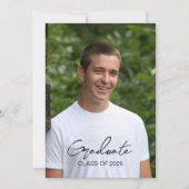 Jongens Zwart en Wit Graduation Party Kaart (Voorkant)