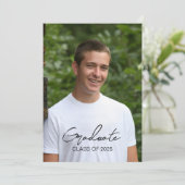 Jongens Zwart en Wit Graduation Party Kaart (Staand voorkant)