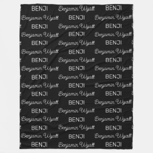 Jongens Zwart Persoonlijke Script Naam Fleece Deken