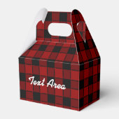 Jongens Zwart & Rood Plaid Geruite Party Favor Box Bedankdoosjes (Voorkant Zijde)
