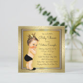 Jongens Zwarte Goud Baby Shower Kaart (Staand voorkant)