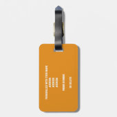 jongens zwarte oranje volleybalplokleuren bagagelabel (Achterkant verticaal)