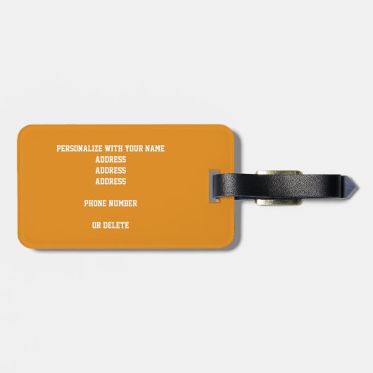 jongens zwarte oranje volleybalplokleuren bagagelabel (Achterkant horizontaal)