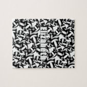 jongens zwarte witte teamkleuren volleybal legpuzzel (Horizontaal)