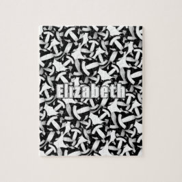 jongens zwarte witte teamkleuren volleybal legpuzzel