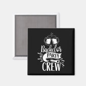 Jongensavond Crew Team Bruidegom Bruid  Magneet (Voorkant / Achterkant)
