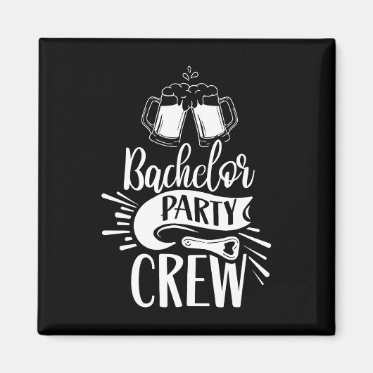 Jongensavond Crew Team Bruidegom Bruid  Magneet (Voorkant)