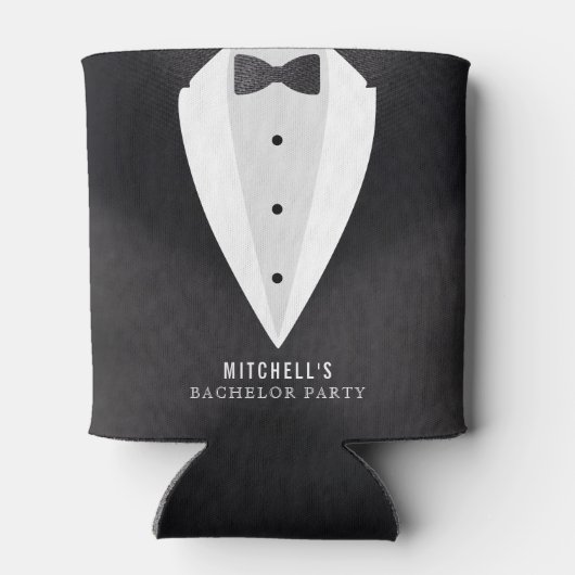 Jongensavond Zwarte Pak & Stropdas Blikjeskoeler (Achterkant)