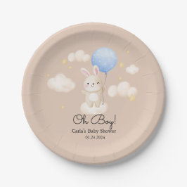 Jongensballon Schattige Bruin KonijnenBaby shower Papieren Bordje