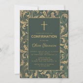 Jongensbevestiging Gold Cross Green  Thistle Kaart (Voorkant)
