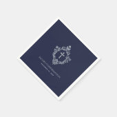 Jongensbevestiging Navy Blue Elegant  Crest Servet (Hoek)