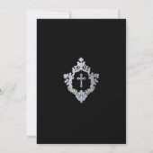 Jongensbevestiging Zwart  Faux Silver Crest Kaart (Achterkant)