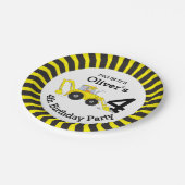 Jongensbouw 4e verjaardag aangepast bord (Gekanteld)