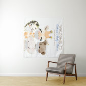 Jongensdieren met Masker Baby shower SQ achtergron Wandkleed (In Situ (horizontaal))