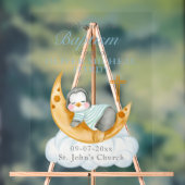 Jongensdoop doopsel Welkom Baby Pinguïn Acryl Bord (Neutraal)