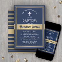 Jongensdoop Elegante Navyblauw en Goud