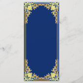 Jongensdoop Koninklijk Blauw Faux Goud Religieus K Menu (Achterkant)
