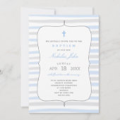 Jongensdoop met blauwgrijze waterverf strepen kaart (Voorkant)