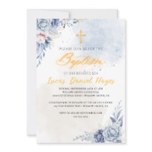 Jongensdoop Religieus Moderne Blauwe waterverf