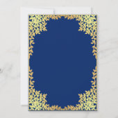 Jongensdoop Royal Blue Faux Gold verlaat Vintage Kaart (Achterkant)