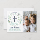 Jongensdoop uitnodiging - Custom Photo Card (Voorkant)