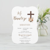 Jongensdoop uitnodiging in het Spaans Boho (Staand voorkant)