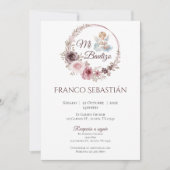 Jongensdoop uitnodiging in het Spaans Boho (Voorkant)