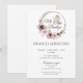 Jongensdoop uitnodiging in het Spaans Boho (Voorkant / Achterkant)