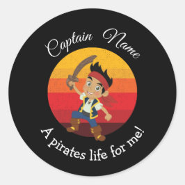 Jongensfeestje Pirate Ronde Sticker