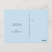 Jongensfoto Blauw Baby shower Bedankt Briefkaart (Achterkant)