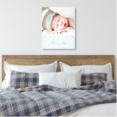 JONGENSFOTO GEBOORTEDATUM schattig type lichtblauw Canvas Afdruk (Insitu (Slaapkamer))