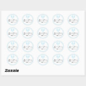 Jongensgeboorte aankondiging, blauw Baby shower Ronde Sticker (Vel)